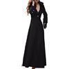 Modaworld Cappotto Lunghi Donna Doppiopetto Lana Sintetica Slim Collare del Tuta con Bottoni Confortevole Moda Casual Trench Giacca Giubbotti Abbigliamento