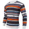 Onsoyours Maglione A Righe Uomo Girocollo in Morbido Invernale Elegante Slim Fit Manica Lunga Felpa A Maglia Calda Maglioncino Sweater Basic Pullover Maglieria A Giallo L