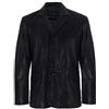 Infinity Leather Blazer in Vera Nero Pelle da Uomo Cappotto da Giacca Vintage Sartoriale Italiano S