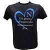 DND DI D'ANDOLFO CIRO T-Shirt Maglia Blu Calcio Napoli Coro Un Giorno all'improvviso Cuore, Stampata Direttamente su Tessuto Taglie da Uomo (S)