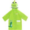 LA HUATE Bambini Carino Del Fumetto Pioggia Poncho 3D Dinosaur/Coniglio Impermeabile Giacca Da Pioggia Ragazzi Ragazze Con Cappuccio Rainwear, Dinosauro verde, 5-6 Anni