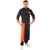 tessile astorino Completo Cuoco Arancio, Divisa Uomo Chef, 4 PZ Giacca Pantalone davantino Bandana, Ricamo 0, per Cucina e Ristorante, Made in Italy (L)
