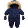 Meggsnle Abbigliamento per bambini, parka, giacca invernale, abbigliamento mimetico, 0 - 24 mesi, in cotone, per neonati, tuta da neve, tuta da neve per bambini, 68/74, 02# Navy, 6-12 Mesi