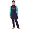 nadamuSun Costumi da Bagno Musulmani per Bambini Ragazze Bambini modesti Hijab islamici Costumi da Bagno Burkini (Blue-4, S)