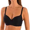 Selene, Reggiseno Contenitivo Donna con Ferretto Anti-Fastidio e Fascia Elasticizzata, Coppe Preformate in Tulle, Collezione Norma, Colore Nero, Taglia 6C