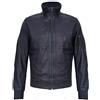 Infinity Leather Giubbotto Bomber da Uomo Blu Navy Sottile in Pelle Nappa 2XL