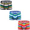 JOCKMAIL Boxer da uomo in cotone a righe arcobaleno, comodi, confezione da 3 pezzi, Blu+nero+rosso, M