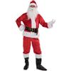 Chollius Costume da Babbo Natale Uomo in 6 Pezzi Cappotto Rosso con Cerniera+Pantaloni+Cappello+Cintura+Barba+Scarpe Tute Misto Cotone per Adulti Abito per Festa (Rosso, XX-L)