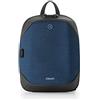 IN TEMPO Zaino Antifurto Monospalla Tekniko Slim con Spallaccio Ergonomico, Chiusura con Combinazione, Presa USB, Dimensioni 29 x 38 x 11 cm, Colore Blu