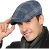 FEOYA Berretto Piatto Velluto Uomo Nero Basco Scozzese Traspirante Cappello da Strillone Guida Baschi e Berretti Berretto Newsboy Gatsby Regolabile Flat cap Coppola Irlandese Autunno Inverno Blu Navy