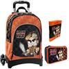 FCP Trolley Lyon Gamer con zaino organizzato staccabile + astuccio 3 piani completo + diario 2022/2023 + Omaggio portachiave fischietto e penna colorata