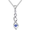 JO WISDOM Collana di Infinito Argento 925 Donna,Ciondolo con Catena Zirconia cubica 3A Settembre Birthstone Colore Zaffiro