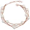 Crystalline Azuria Donna 18ct Placcato Oro Rosa Bracciale con Perla simulata Bianca 20 cm