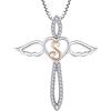 FJ Collana Lettera S Argento 925 Donna Collana con Ciondolo Angelo Custode Collana Iniziale Alfabeto con Zirconia Cubica Gioielli Regalo per Donna