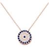 MYSTIC JEWELS by Dalia - Collana in Argento Sterling 925 con Ciondolo a Forma di Occhio Turco, Rotonda, con Zirconia cubica (Argento-Rosa)