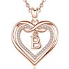 AEONSLOVE Collana Iniziale B Donna Ciondolo Nome Personalizzabile Collana Lettera Oro Rosa Gioielli Regalo Natale Fidanzata Amica Mamma Figlia