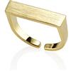 namana Semplice Anello Namana con Barra per donna. Anello Aperto Oro o Argento con Finitura Spazzolata. Anelli Regolabili per Donna in Finitura Opaca Placcato Oro 14 Carati o Argento