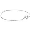 Miore Bracciale Donna Cuore con Catena, Diamanti taglio Brillante ct 0.07 Oro Bianco 9 Kt / 375 cm 18