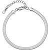PROSTEEL Cavigliera Donna in Acciaio Inox Cavigliera Donna Larga Argento Cavigliera Catena Serpente Argento 22+5cm Regolabile