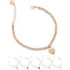 inSCINTILLE Cuore Rock Bracciale Donna a Palline in Acciaio color Argento o Oro, Idea Regalo San Valentino per lei, Bracciale Perline con Cuore Colorato (Oro rosa, Acciaio rosato)