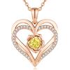 CDE Collana Donna Cuore Regalo Gioielli Donna Pendente Argento S925 Placcata Oro con Pietra di Nascita per Festa Della Mamma Compleanno San Valentino per Lei Mamma Fidanzata Moglie con 5A Cubic Zirconie