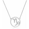 Qings Ciondolo rotondo Costellazione Collana Donna Moda Unico Argento Ariete Oroscopo Astrologia Galassia Zodiaca Gioielli con Zirconia Cubica Ragazza Natale Compleanno Graduazione Migliori Regali