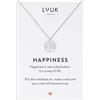 LUUK LIFESTYLE Collana in acciaio inossidabile elegante da donna con pendente Albero della vita e carta regalo HAPPINESS, gioielli alla moda, argento