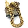Lifetime Bling Collana con catenina cubana, unisex, in oro 18 kt, larga 11 mm, taglio a diamante, con chiusura solida e spessa, stile hip-hop e 14ct metallo con base placcato oro, cod. NA