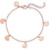 inSCINTILLE Cuori e Stelle Bracciale Donna in Acciaio Inossidabile con Ciondoli (Cuori Oro Rosa)