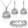 Crystalline Azuria Donna 18ct Placcato Oro Bianco Nozze Parure con Bianco Cristalli di Zirconi Collana con Ciondolo 45 cm Orecchini Pendenti Bracciale