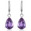 Crystalline Azuria Donna 18ct Placcato Oro Bianco Lacrima Orecchini Pendenti con Violetto Cristalli di Zirconi