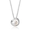 MIORE Collana Donna Argento 925, Collana Perle Naturali, Ciondolo con Catenina Argento Lunga Cm 45, Confezionata in Elegante Portagioie