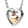 Beydodo Collana con Cuore in Acciaio Doppi Cuori Oro/Argento/Nero Collana con Pendente in Acciaio Inox Collana Urna Cineraria