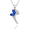 Crystalline Azuria Fata Tinkerbell Collana con Ciondolo Con Cristalli di Zirconi 18ct Placcato Oro Bianco Gioielleria per Donne e Bambina