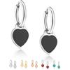 inSCINTILLE Cuore Rock Orecchini Donna in Acciaio Inossidabile con Pendente a Cuore Colorato (Nero)