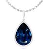 Crystalline Azuria Donna 18ct Placcato Oro Bianco Lacrima Collana con Ciondolo con Zaffiro simulato Blu Cristalli di Zirconi 45 cm