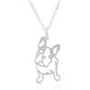 WANDA PLATA, Collana Ciondolo Cane per Donna in Argento Sterling 925, Bulldog Francese, Animali, Gioielli da Donna