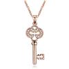 Crystalline Azuria Donna 18ct Placcato Oro Rosa Chiave Collana con Ciondolo con Bianco Cristalli di Zirconi 45 cm