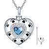 KINGWHYTE Collana con ciondolo a forma di zampa di cane, in argento Sterling 925, con impronta di zampa, gioielli regalo per amanti degli animali, donne e ragazze, regalo di compleanno, 50 cm, Argento