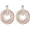 Crystalline Azuria Donna 18ct Placcato Oro Rosa Bianco Cristalli Rotondo Cerchio Orecchini a Lobo
