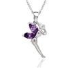 Crystalline Azuria Fata Tinkerbell Collana con Ciondolo Con Cristalli di Zirconi 18ct Placcato Oro Bianco Gioielleria per Donne e Bambina