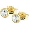 NKlaus coppia di orecchini a perno 4,0mm oro giallo 333 8 carati orecchini cristallo zircone bianco 1762