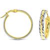 Miore Orecchini Donna Cerchio due colori Oro Giallo e Oro Bianco 9 Kt / 375