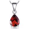 JewelryPalace Pera 2.2ct Naturale Rosso Granato Birthstone Solitario Pendente Collana 925 Sterling Argento 45cm