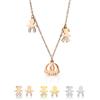 inSCINTILLE Collana Donna in Acciaio Inossidabile con Ciondolo Bebè e Cristalli Strass (Bimbi Piedini - Oro Rosa)