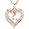 AEONSLOVE Collana Lettera C Donna Ciondolo Nome Personalizzabile Collana Iniziale Oro Rosa Regalo Compleanno Natale per Figlia Amica Ragazza