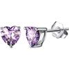 Bellitia Jewelry Orecchini a Bottone in Argento Sterling 925 per Donna Ragazze, Orecchini a Lobo con Pietra a Forma di Cuore Orecchini Carini Anallergici Alessandrite