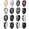 FIOROYAL 16 Pezzi Anello Uomo Anelli Nero Acciaio Inossidabile Anello Antistress Anello Vintage Celtici Anelli Cool Catena Spinner Anelli Set Promessa di Matrimonio Anelli Uomo Donna Dimensioni 20