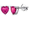 Bellitia Jewelry Orecchini a Bottone in Argento Sterling 925 per Donna Ragazze, Orecchini a Lobo con Pietra a Forma di Cuore Orecchini Carini Anallergici Rubino Rosso