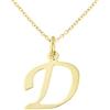 forme di Lucchetta - Ciondolo Lettera D Iniziale Nome in Oro Giallo 9 carati - Catenina d'oro 45cm, Collane d'Oro Vero per Regalo Donna Ragazza